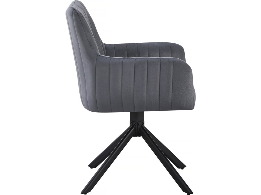 Set van 2 stoffen stoelen "Pharell" - 60 x 61 x 91 cm - Grijs
