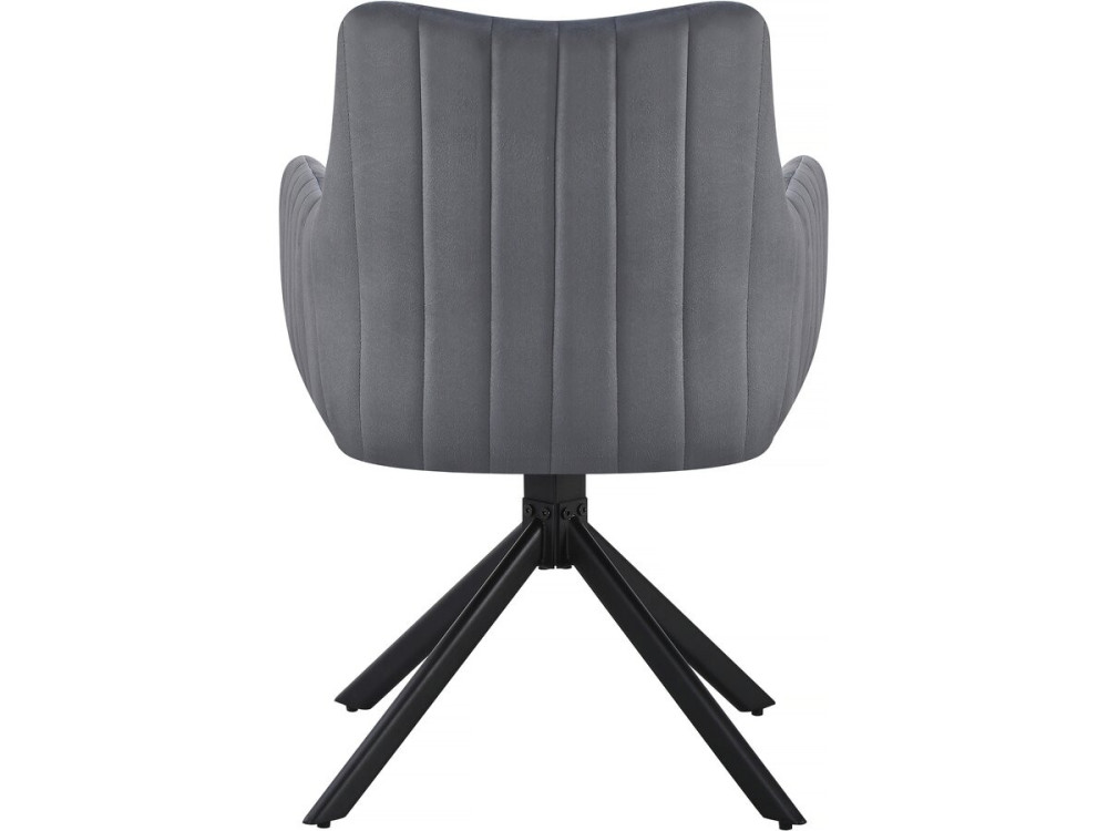 Set van 2 stoffen stoelen "Pharell" - 60 x 61 x 91 cm - Grijs