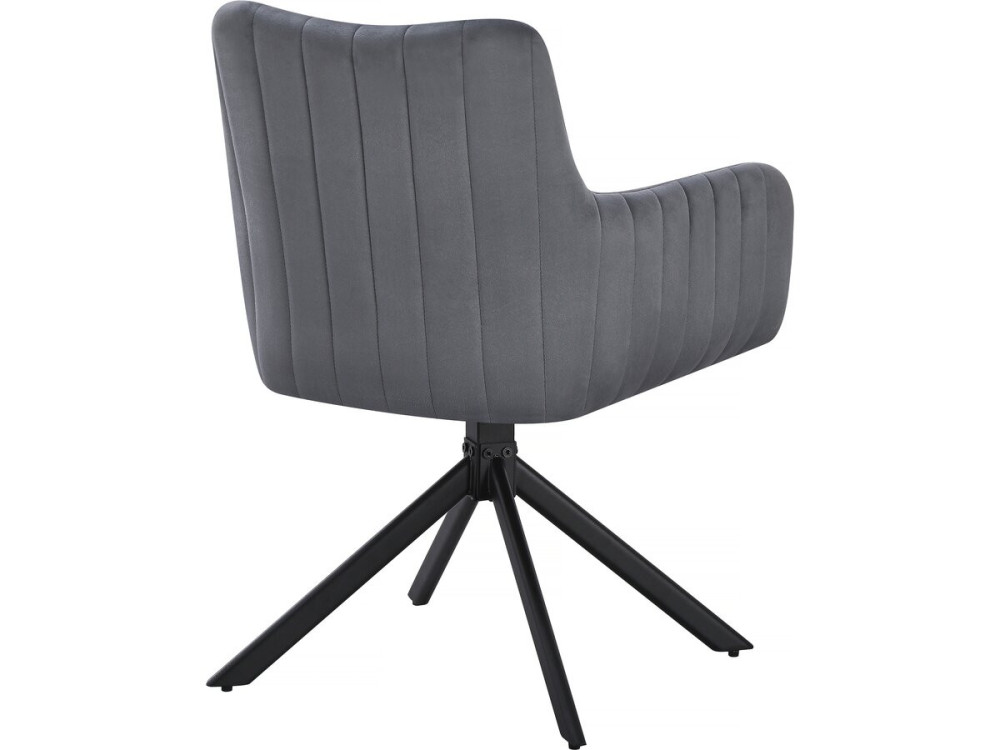 Set van 2 stoffen stoelen "Pharell" - 60 x 61 x 91 cm - Grijs