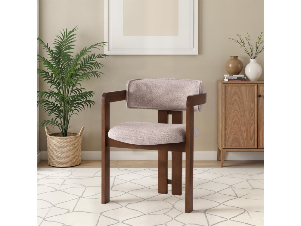 Cozy" houten stoel - 44 x 57 x 76 cm - Notencrème