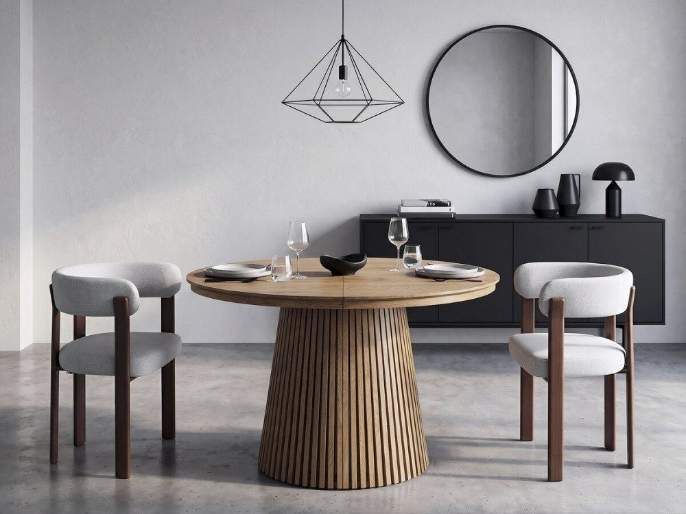 Set van 2 "Opale" eetkamerstoelen met armleuningen - Lichtgrijs