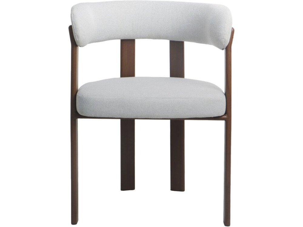 Set van 2 "Opale" eetkamerstoelen met armleuningen - Lichtgrijs
