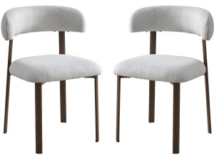 Set van 2 "Aurea" eetkamerstoelen van imitatiehout - Lichtgrijs