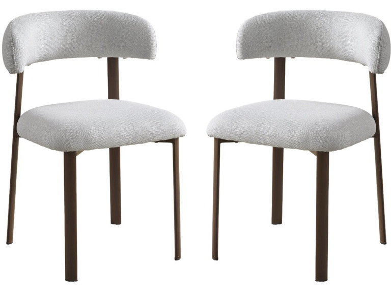 Set van 2 "Aurea" eetkamerstoelen van imitatiehout - Lichtgrijs