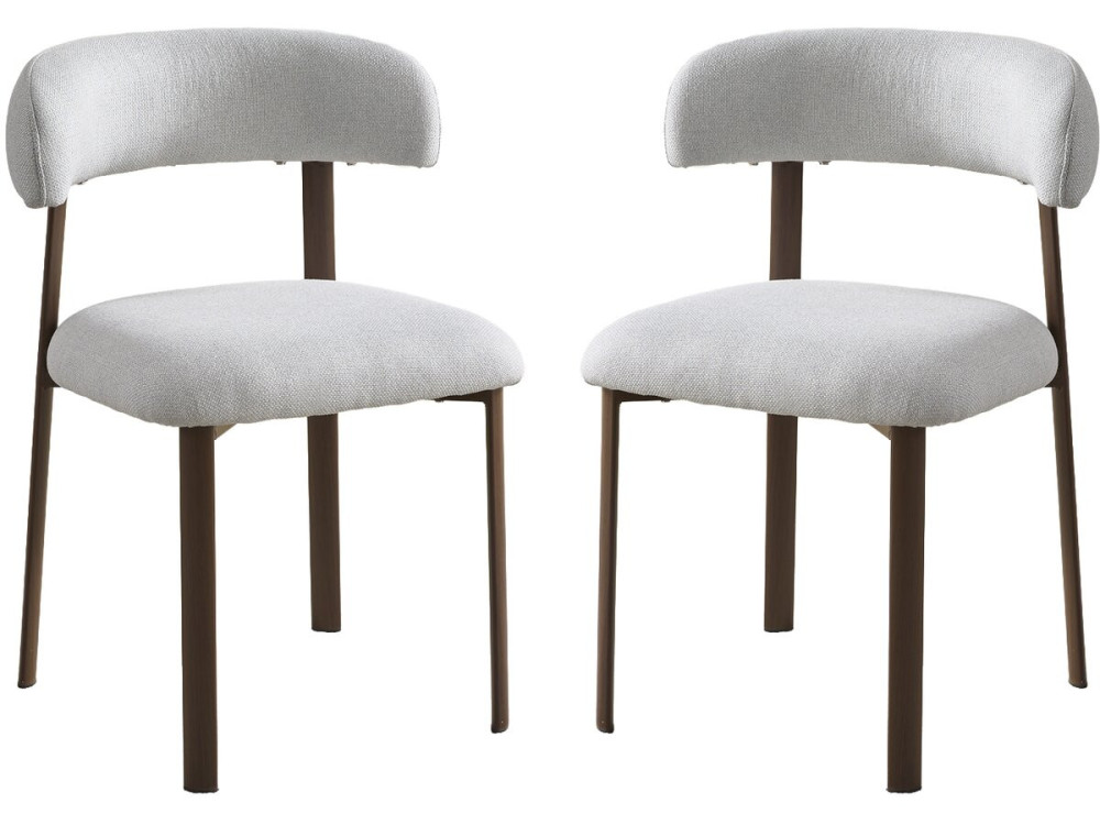 Set van 2 "Aurea" eetkamerstoelen van imitatiehout - Lichtgrijs