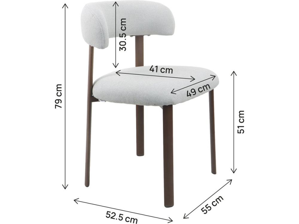Set van 2 "Aurea" eetkamerstoelen van imitatiehout - Lichtgrijs