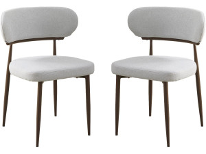 Set van 2 "Elora" eetkamerstoelen van imitatiehout - Lichtgrijs