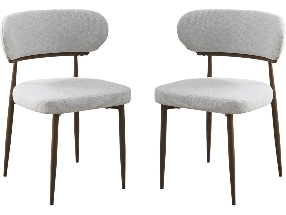 Set van 2 "Elora" eetkamerstoelen van imitatiehout - Lichtgrijs