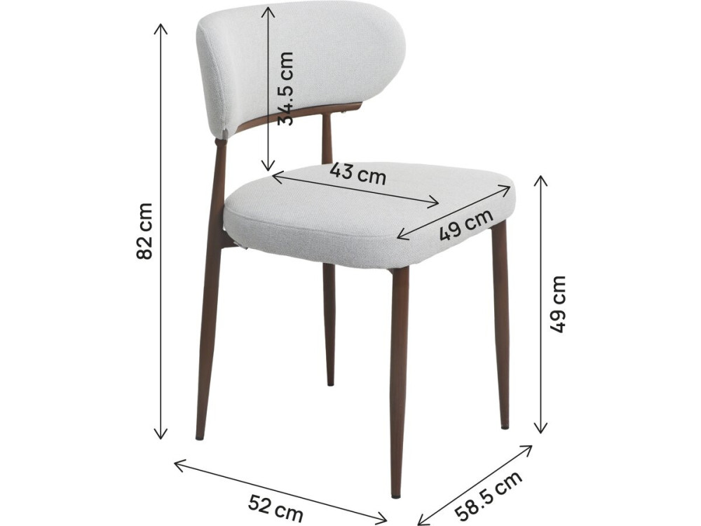 Set van 2 "Elora" eetkamerstoelen van imitatiehout - Lichtgrijs