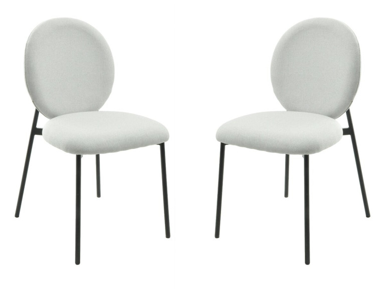 Set van 2 metalen eetkamerstoelen "Perla" - Lichtgrijs