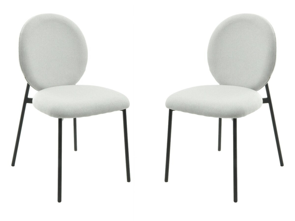 Set van 2 metalen eetkamerstoelen "Perla" - Lichtgrijs