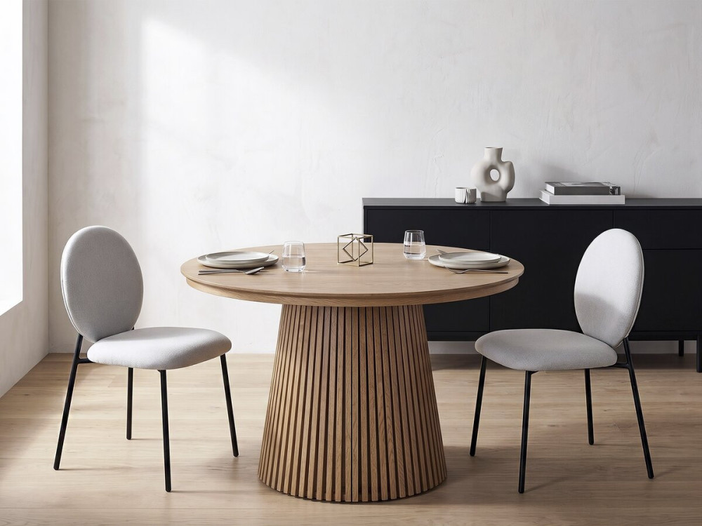 Set van 2 metalen eetkamerstoelen "Perla" - Lichtgrijs