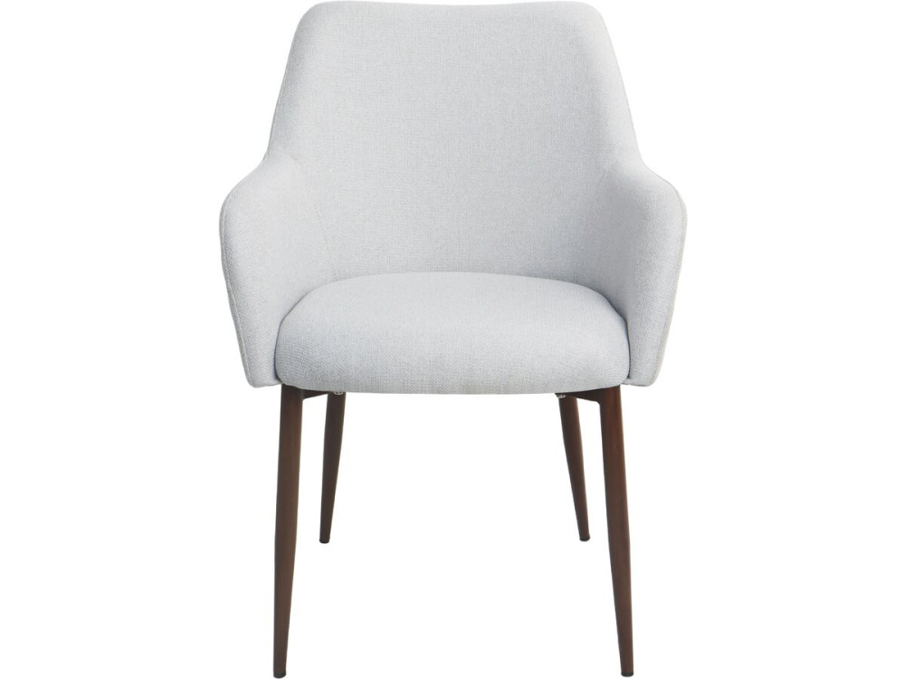 Set van 2 "Jade" eetkamerstoelen met armleuningen - Lichtgrijs