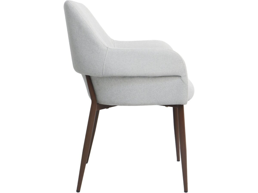 Set van 2 "Jade" eetkamerstoelen met armleuningen - Lichtgrijs