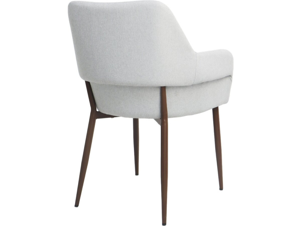 Set van 2 "Jade" eetkamerstoelen met armleuningen - Lichtgrijs
