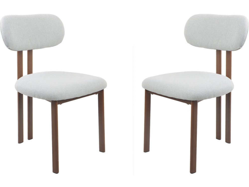 Set van 2 "Veralia" eetkamerstoelen van imitatiehout - Lichtgrijs