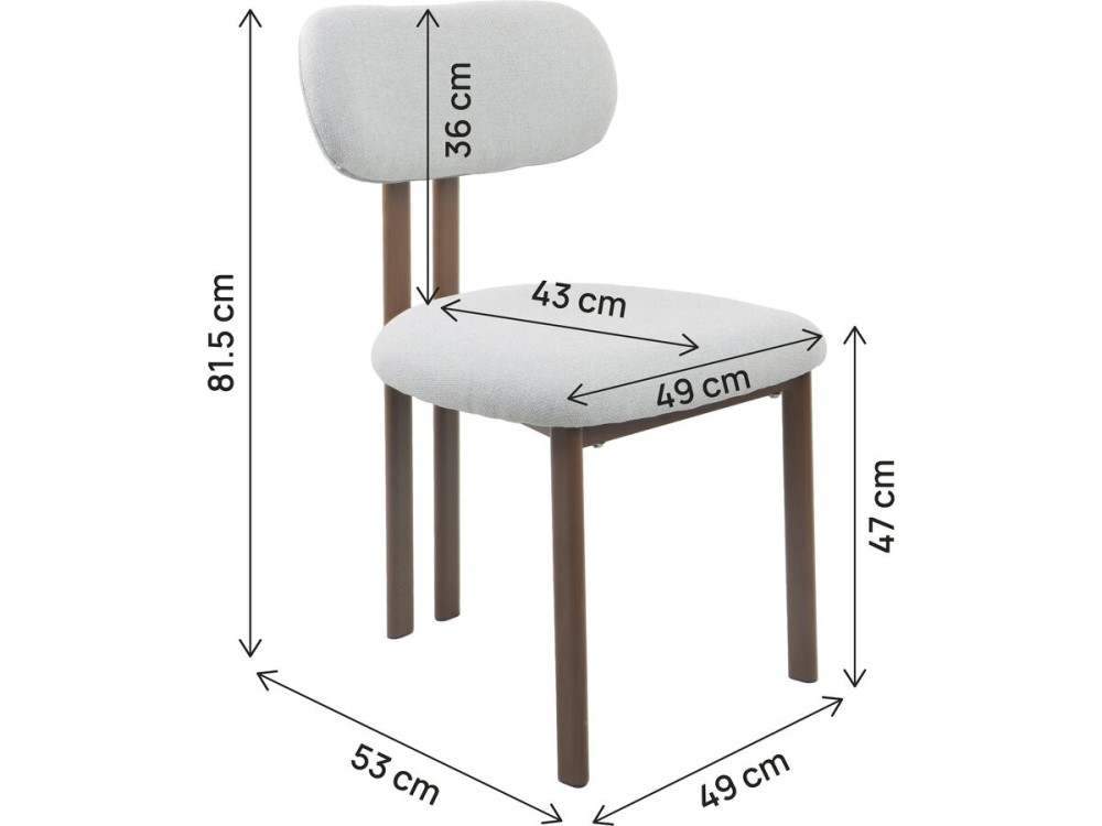 Set van 2 "Veralia" eetkamerstoelen van imitatiehout - Lichtgrijs