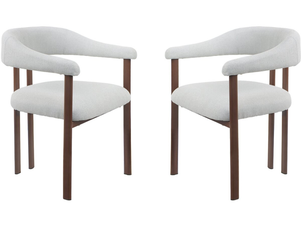 Set van 2 "Serelia" eetkamerstoelen van imitatiehout - Lichtgrijs
