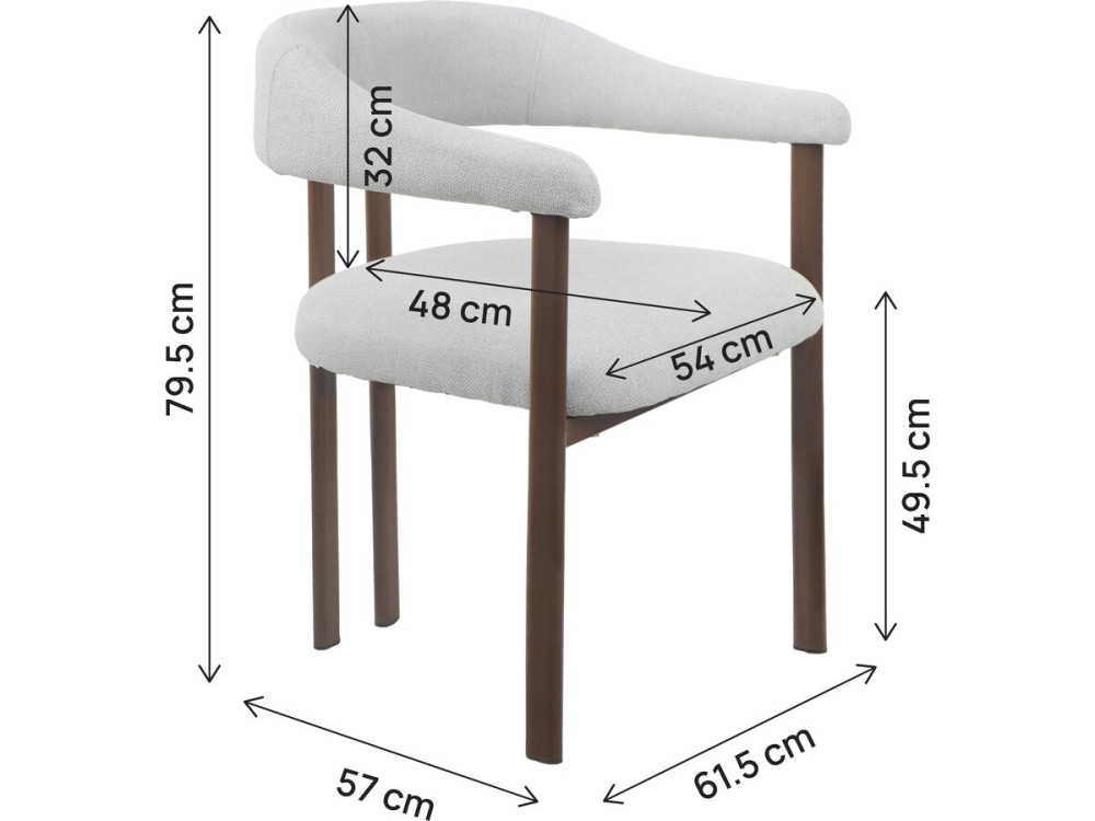 Set van 2 "Serelia" eetkamerstoelen van imitatiehout - Lichtgrijs