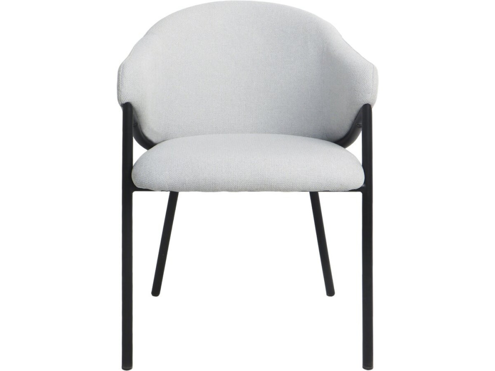 Set van 2 "Auralis" eetkamerstoelen van stof en metaal - Lichtgrijs