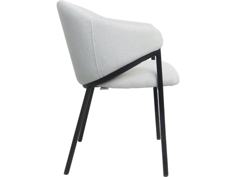 Set van 2 "Auralis" eetkamerstoelen van stof en metaal - Lichtgrijs