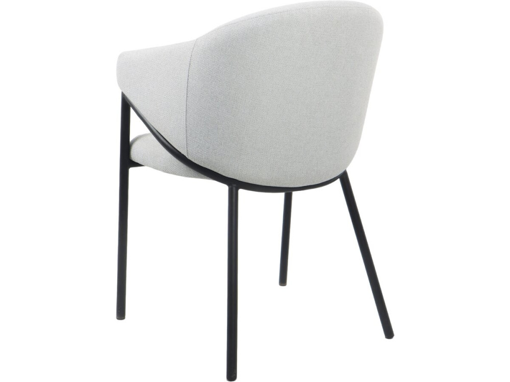 Set van 2 "Auralis" eetkamerstoelen van stof en metaal - Lichtgrijs