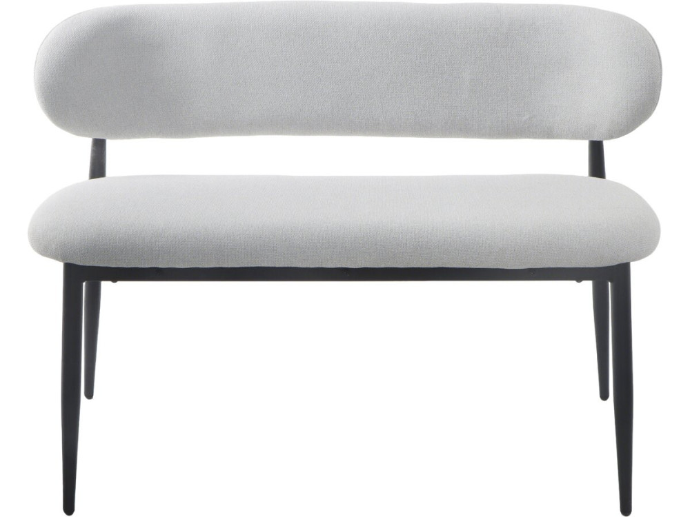 Stoffen eetbank - 110 cm - "Sélène" - 3 zits - Lichtgrijs en Zwart