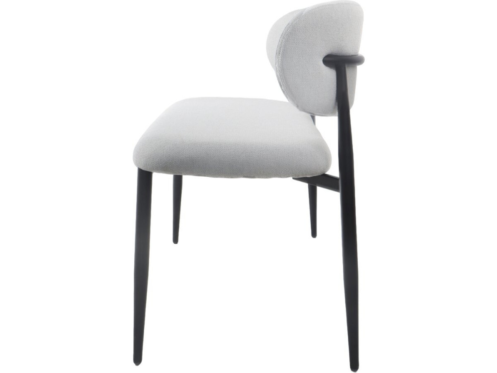 Stoffen eetbank - 110 cm - "Sélène" - 3 zits - Lichtgrijs en Zwart