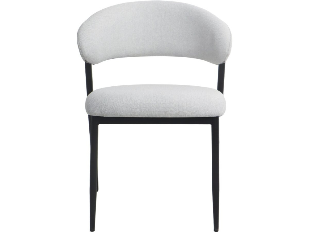 Set van 2 eetkamerstoelen van stof en metaal "Edena" - Lichtgrijs