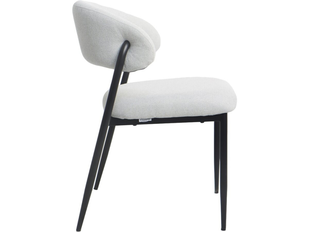 Set van 2 eetkamerstoelen van stof en metaal "Edena" - Lichtgrijs