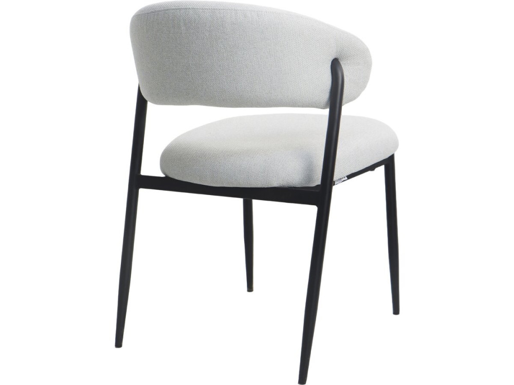 Set van 2 eetkamerstoelen van stof en metaal "Edena" - Lichtgrijs