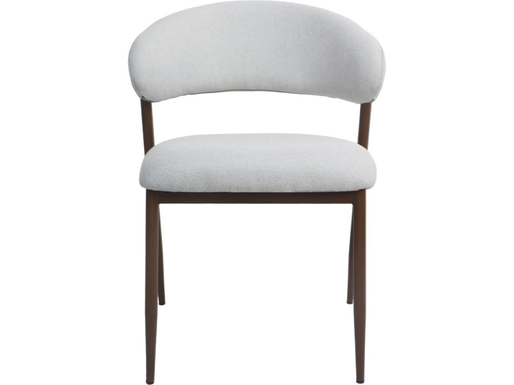 Set van 2 eetkamerstoelen van stof en metaal "Edena" - Lichtgrijs