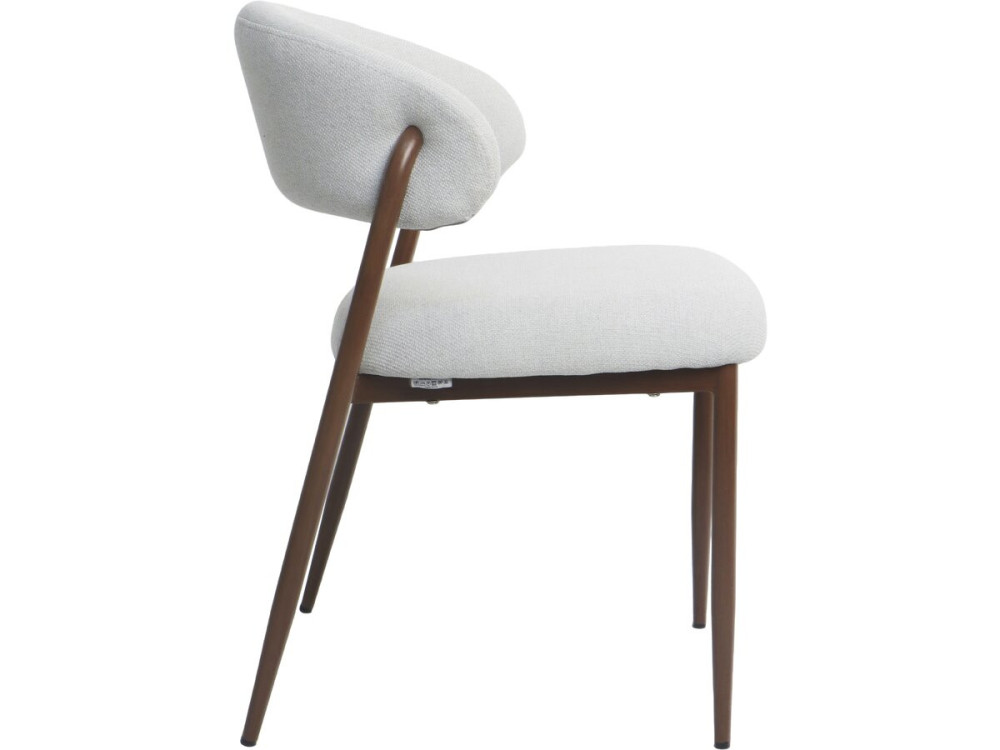 Set van 2 eetkamerstoelen van stof en metaal "Edena" - Lichtgrijs