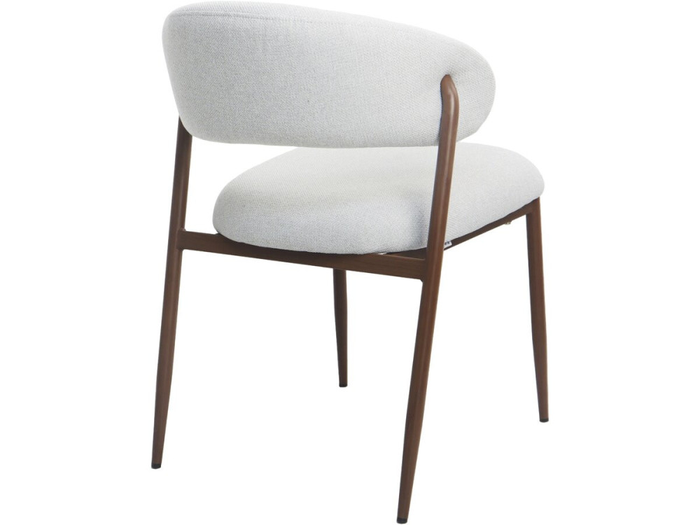 Set van 2 eetkamerstoelen van stof en metaal "Edena" - Lichtgrijs