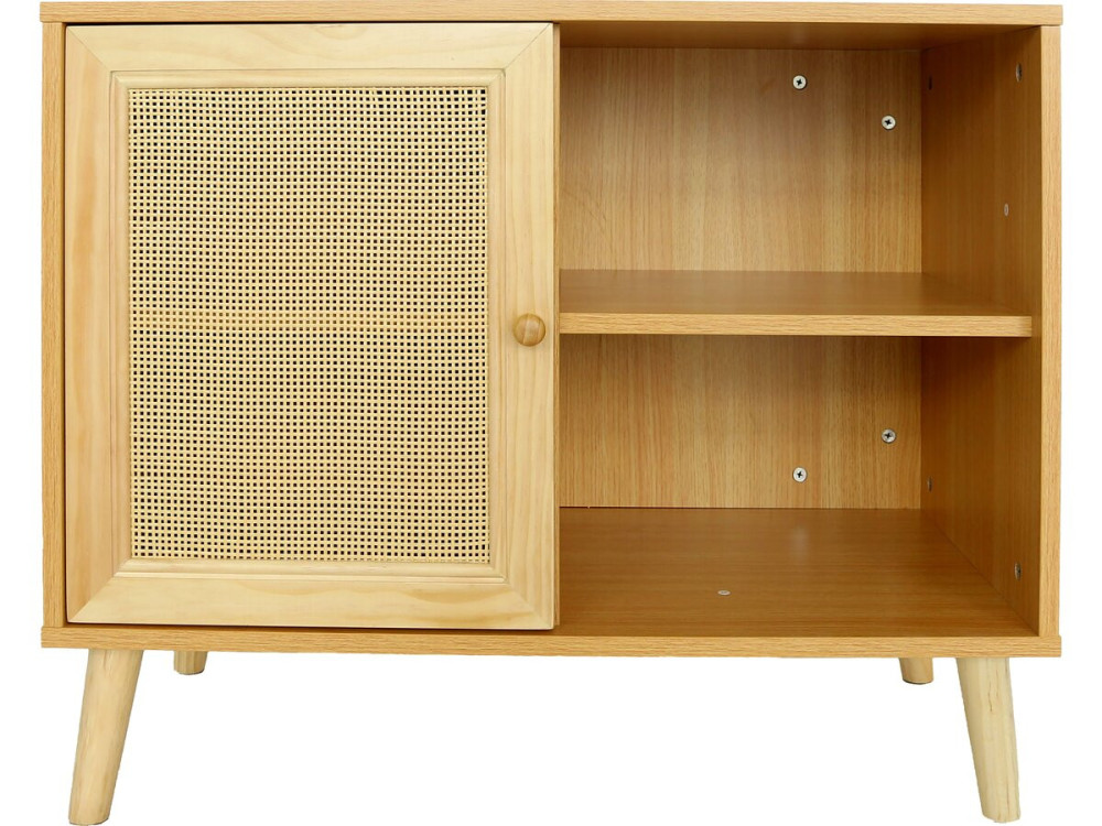 Dressoir houten commode buffetkast "Iguane" - 80 x 40 x 66 cm - Bruin - kastanjebruin