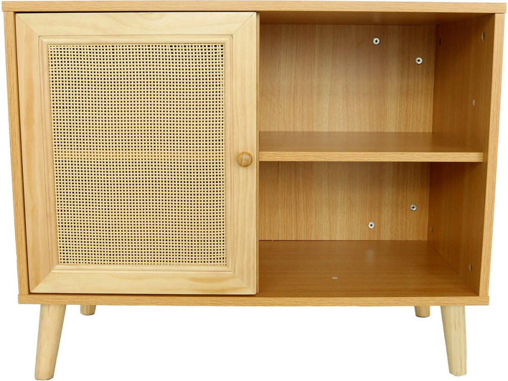 Dressoir houten commode buffetkast "Iguane" - 80 x 40 x 66 cm - Bruin - kastanjebruin