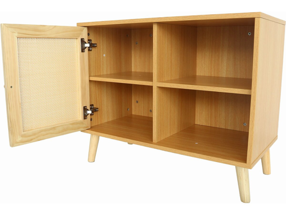 Dressoir houten commode buffetkast "Iguane" - 80 x 40 x 66 cm - Bruin - kastanjebruin
