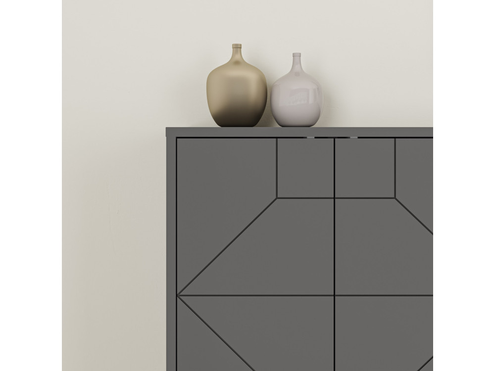 Houten buffetkast "Dune" - 183 x 35 x 77 cm - Antraciet
