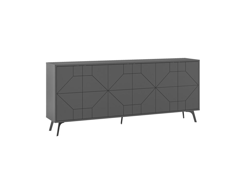 Houten buffetkast "Dune" - 183 x 35 x 77 cm - Antraciet