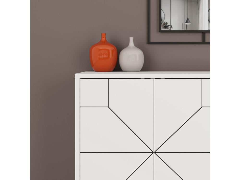 Houten buffetkast "Dune" - 123 x 35 x 62 cm - Wit