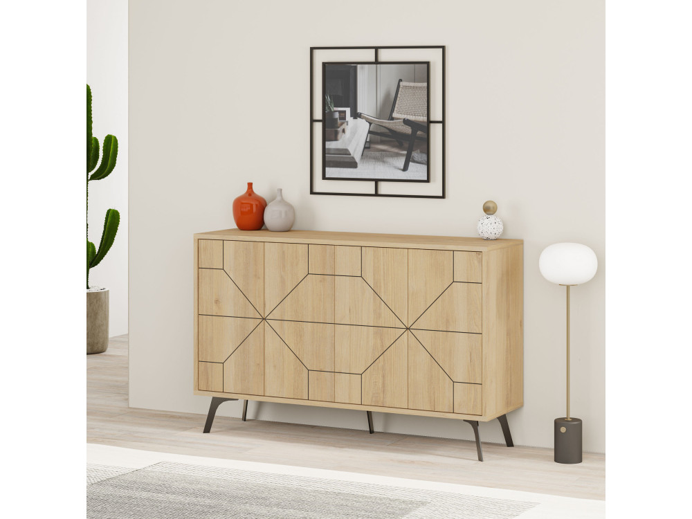Houten buffetkast "Dune" - 123 x 35 x 62 cm - Beige