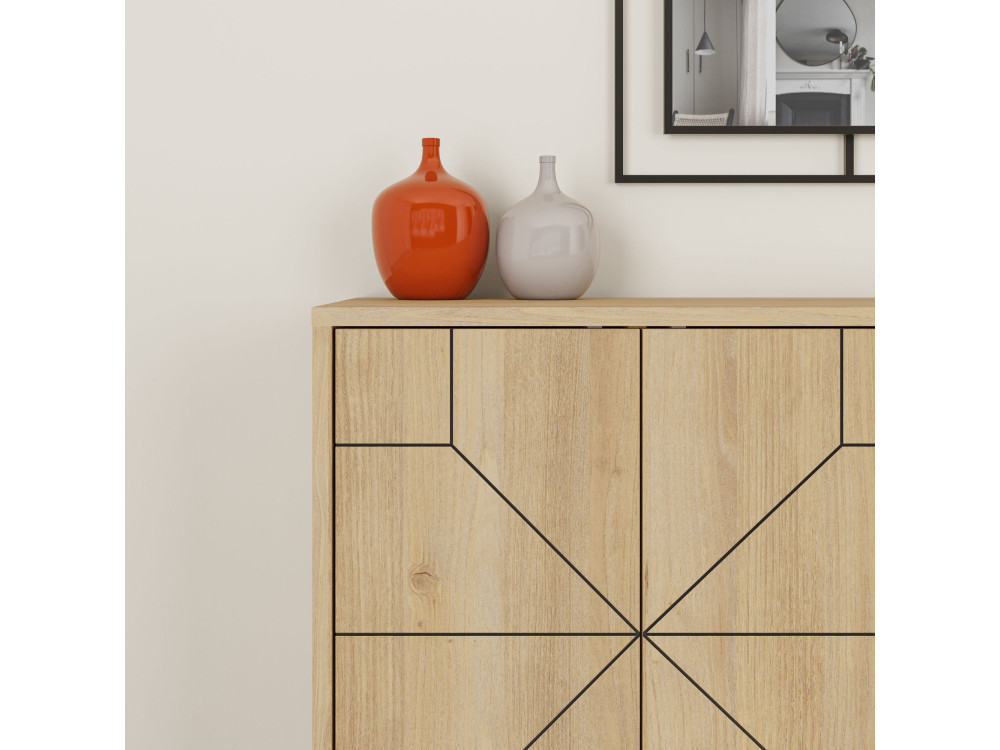 Houten buffetkast "Dune" - 123 x 35 x 62 cm - Beige