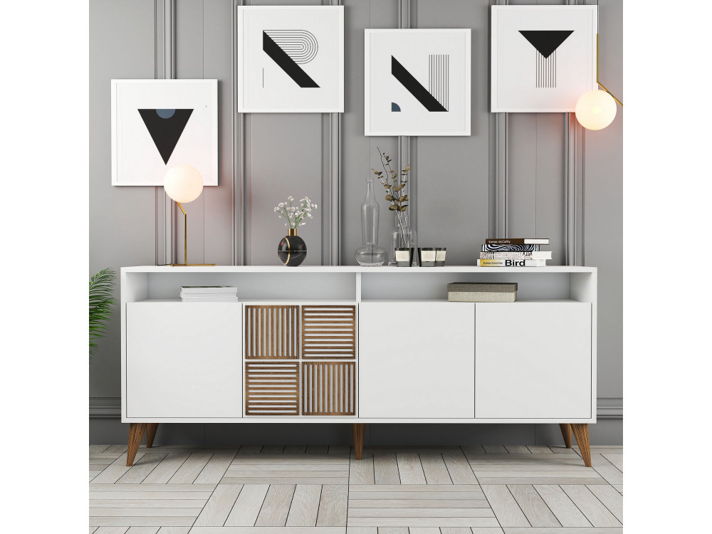 Houten console "Milan" - 180 x 35 x 78 cm - Wit