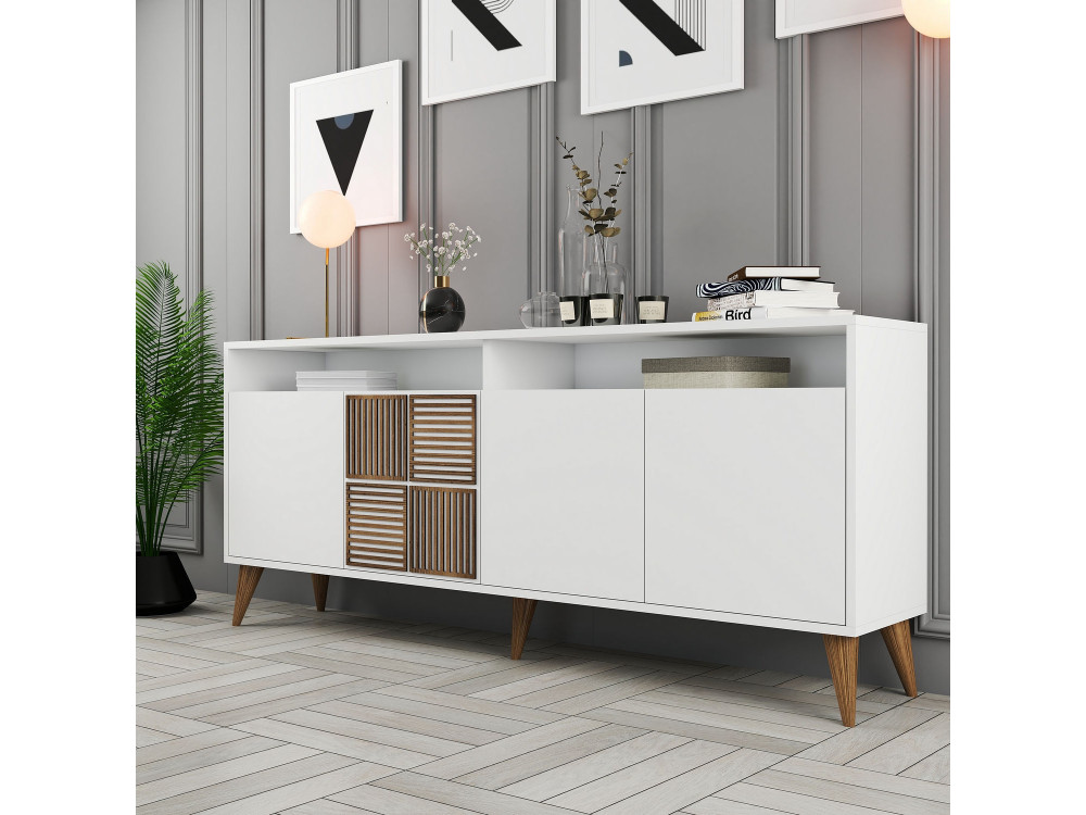 Houten console "Milan" - 180 x 35 x 78 cm - Wit