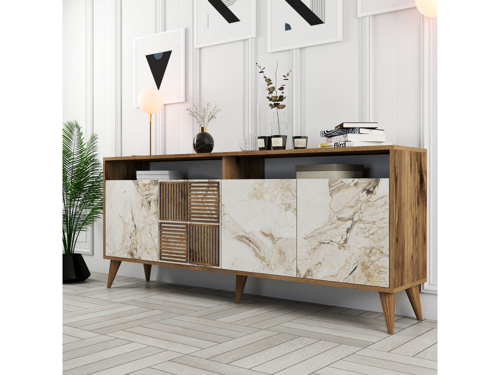 Houten console "Milan" 180 x 35 x 78 cm - Notelaar