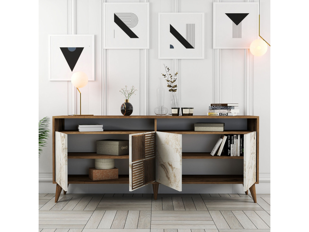 Houten console "Milan" 180 x 35 x 78 cm - Notelaar
