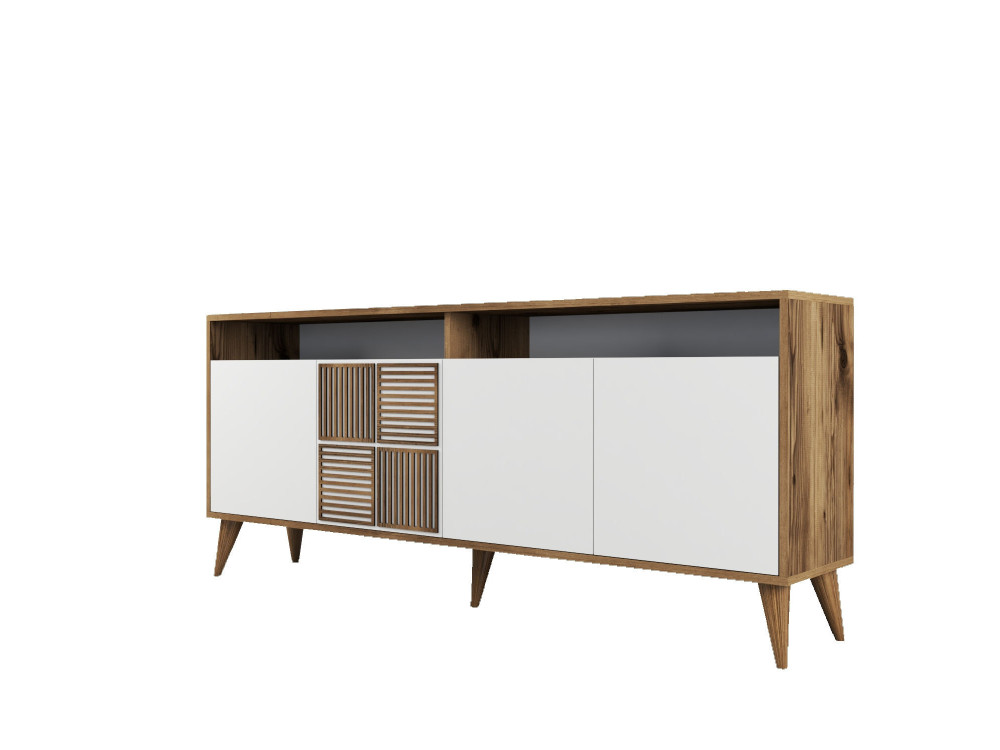 Houten dressoir "Milan" - 180 x 35 x 78 cm - Wit