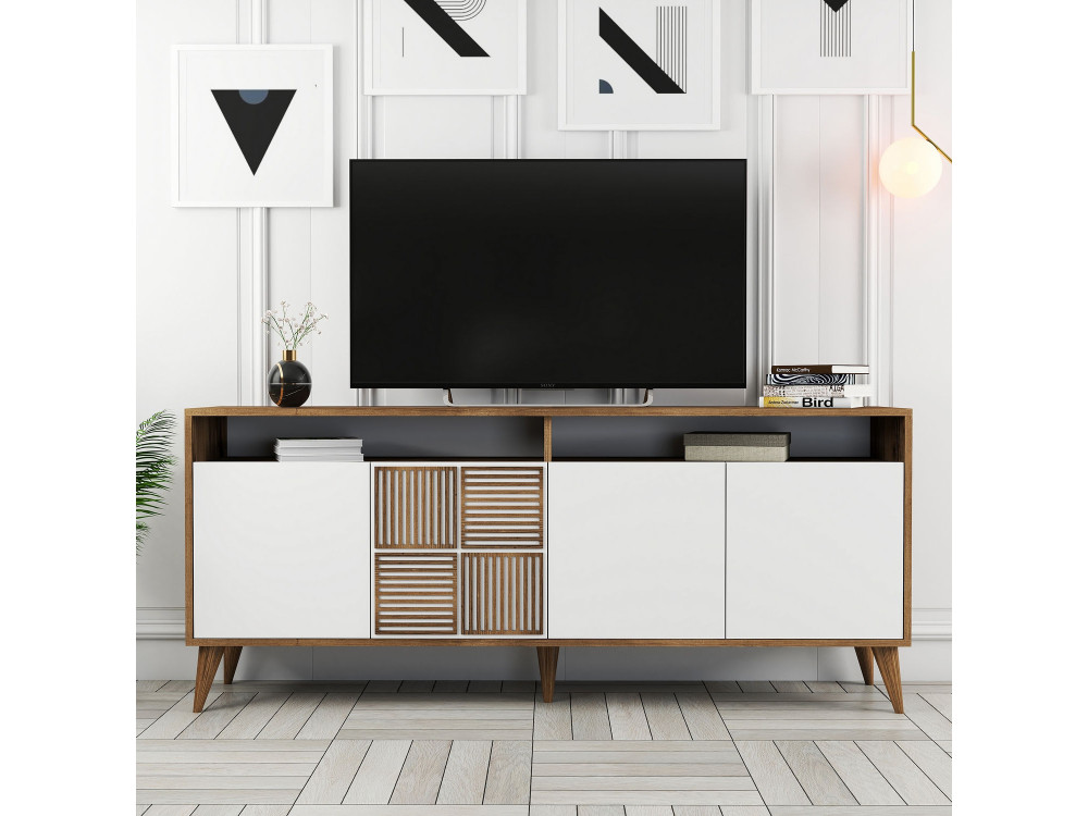 Houten dressoir "Milan" - 180 x 35 x 78 cm - Wit