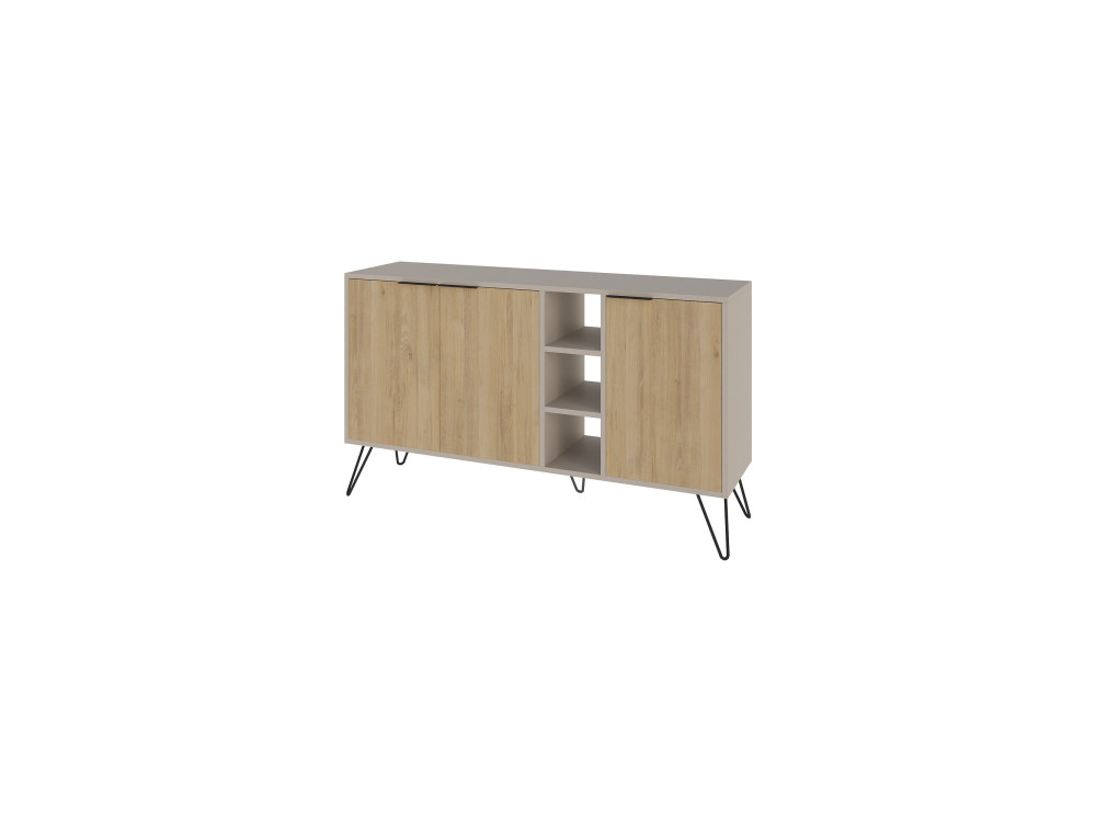 Houten dressoir "Clara" - 142 x 36 x 83 cm - Zandsteen