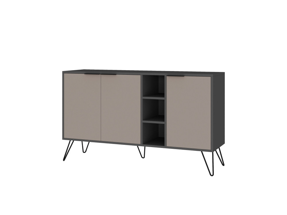 Houten dressoir "Clara" - 142 x 36 x 83 cm - Licht mokkabruin
